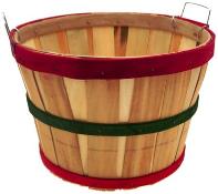 HALF BUSHEL BASKET RED & GREEN - 14  DIA  9  DEEP