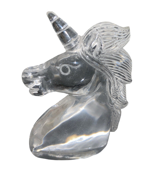 TÊTE DE LICORNE - QUARTZ CLAIR AAA - 11 X 10 cm - Prix unitaire - Chine - NEW622