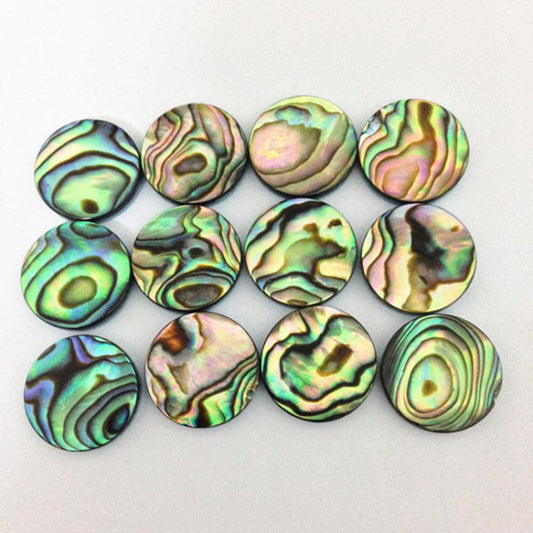 Abalone Shell Cabochon - Round Natural - 11 mm (Special Order 3-4 weeks)