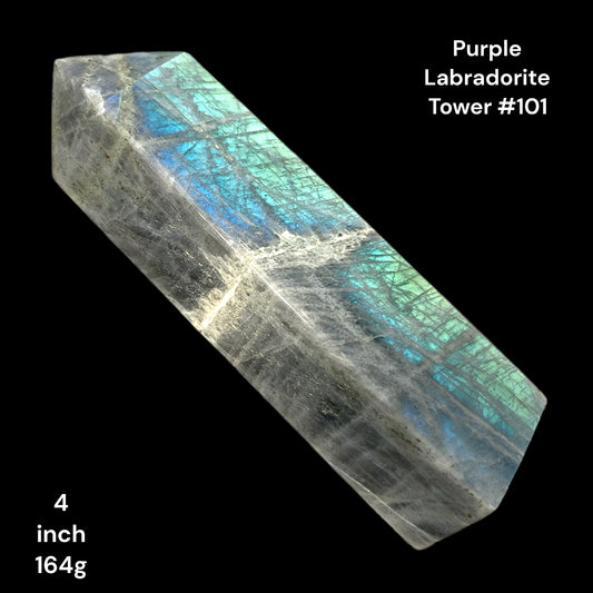 Labradorite Purple - 4 inch - 164g - Polished Towers