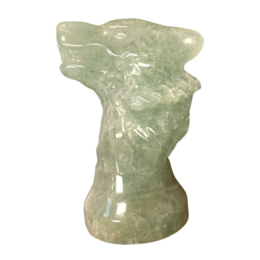 WOLF HEAD GREEN ADVENTURINE - 70 mm - Prix unitaire - Chine - NEW622