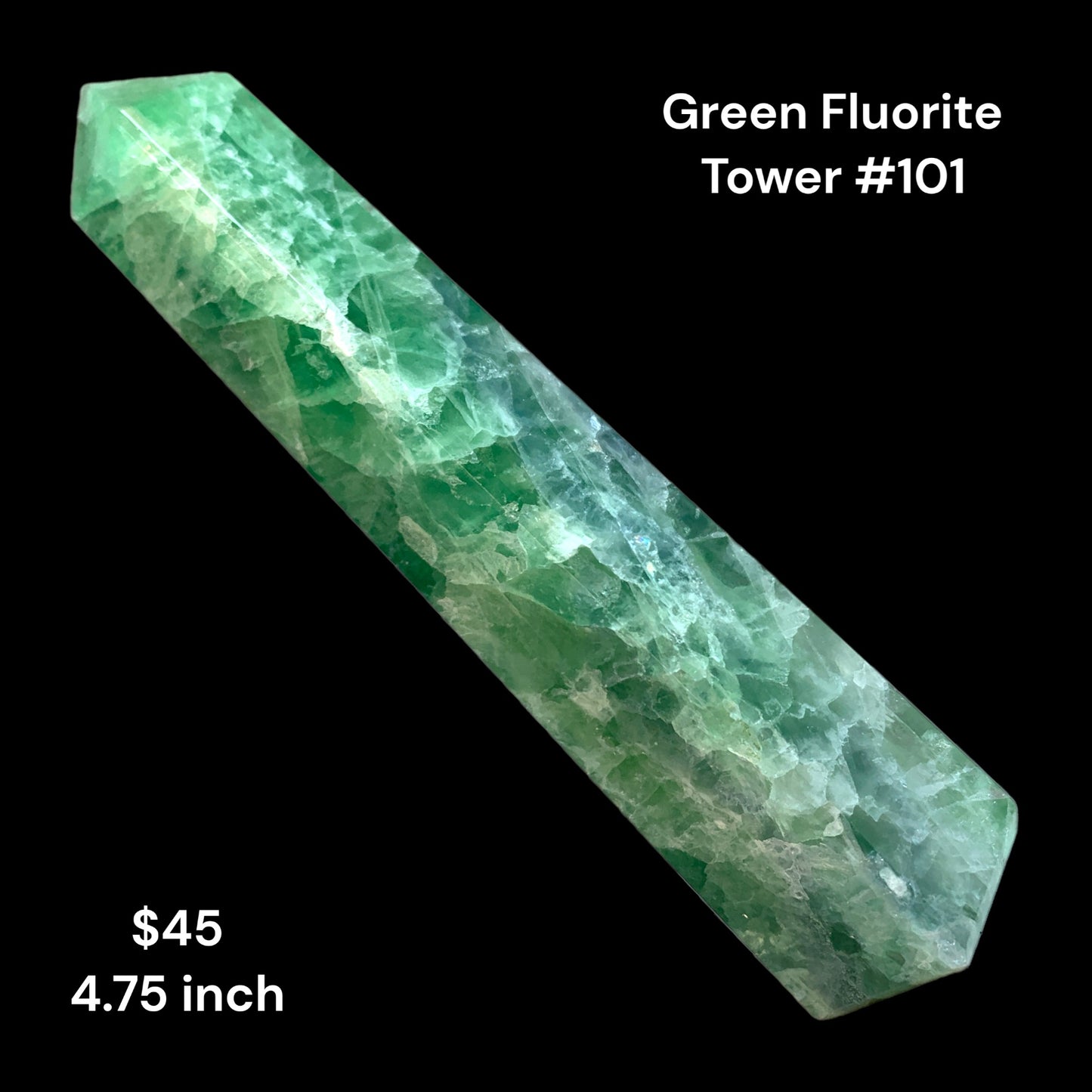 Fluorite Green- 4.75 inch - 123g - Polished Towers