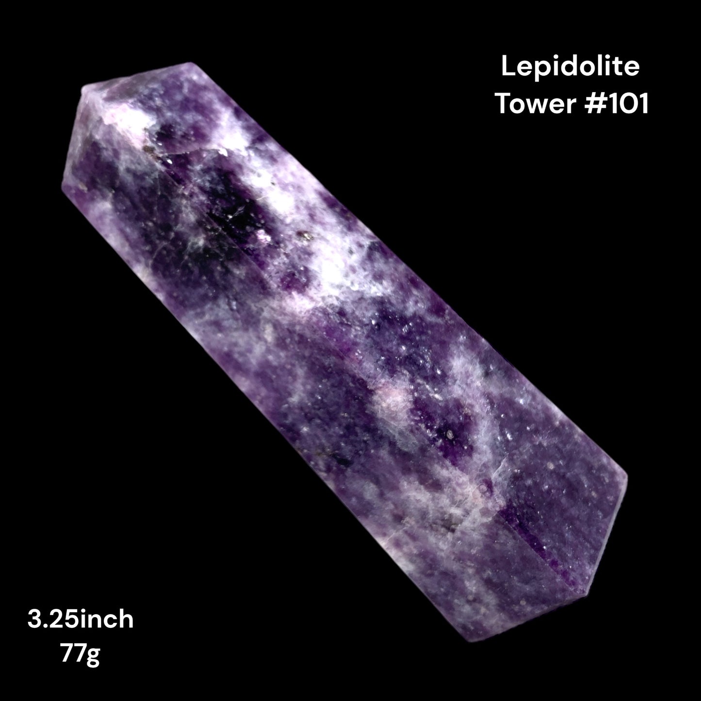 Lepidolite - 3 .25 inch - 77g - Polished Towers