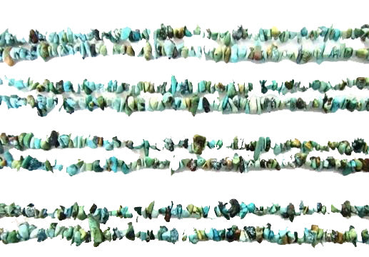 Turquoise Original Color Chip Beads - 20 grammes - 35 pouces de long brins - New1021