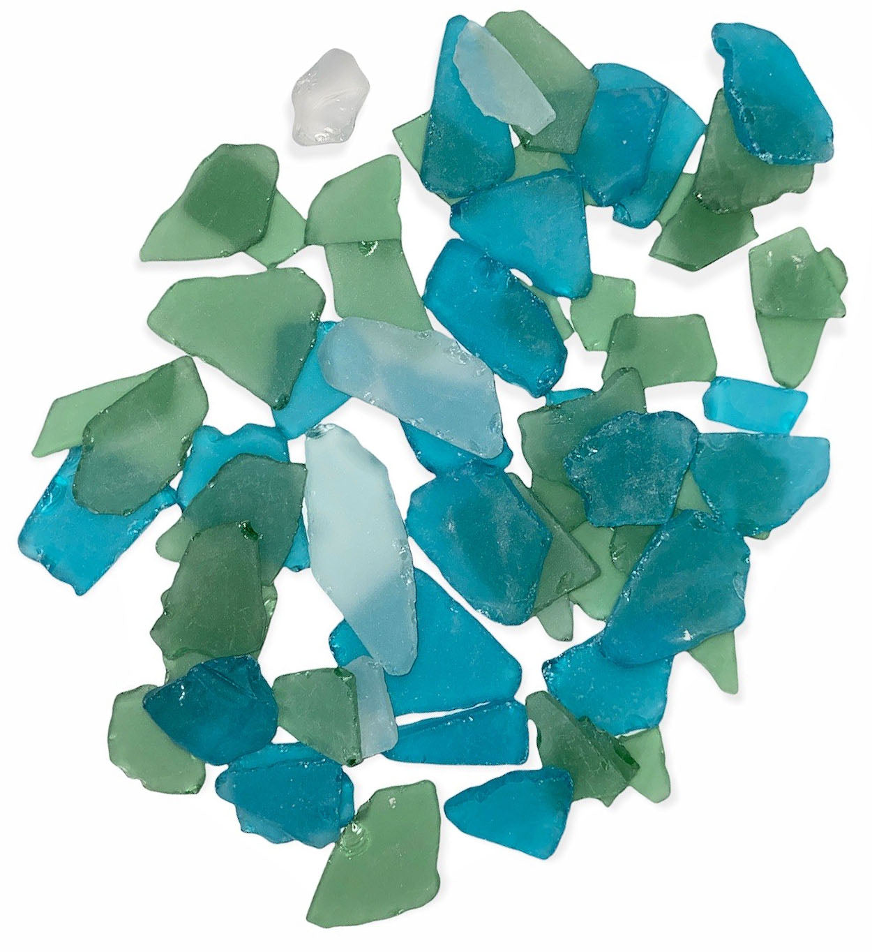 Sea Glass - Aqua Mixed -  4-6cm - 450g Bag - NEW222