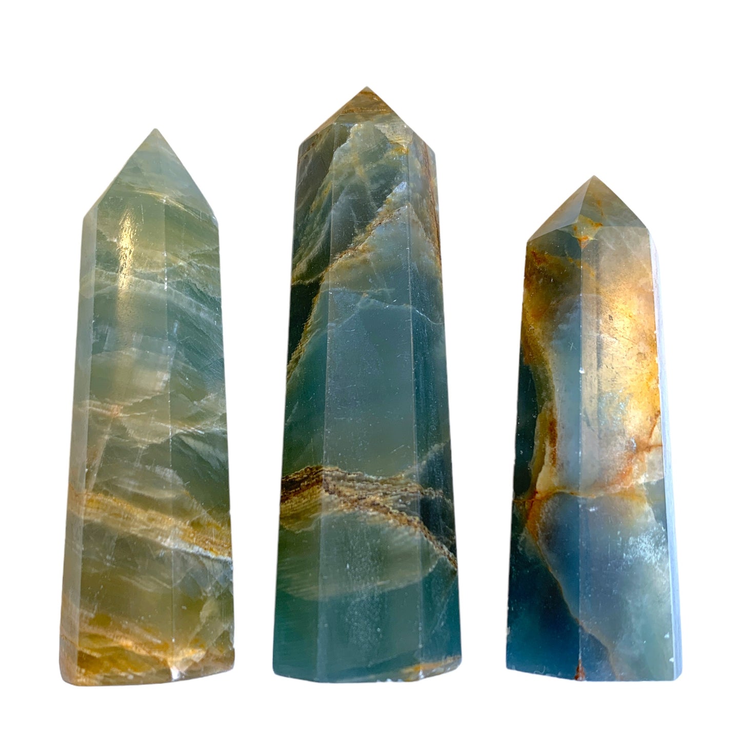 Blue Onyx - Polished Points- 8 - 12cm - Price per gram per piece - China - NEW822