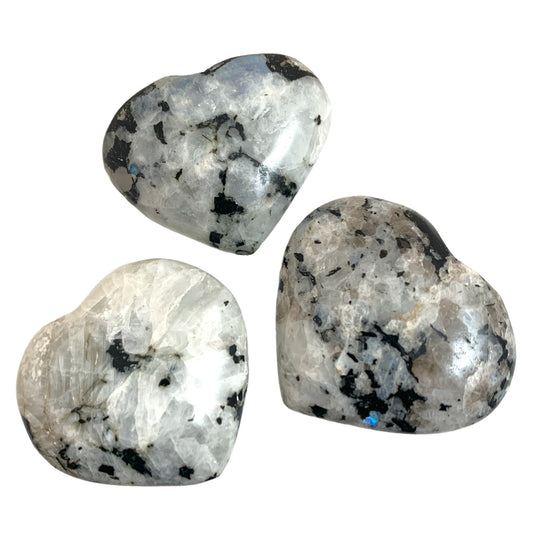 Pub Hearts - Rainbow Moonstone - Medium 45-55mm - Price per Gram - India - NEW1221