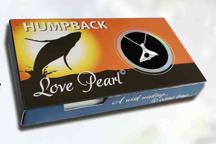 Wishing Pearl Humpback Whale Design Box with Whales Tail Pendant and Necklace - NEW523