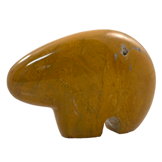 Ours Abstrait - Jaspe Jaune - Rare Sculpture de Madagascar