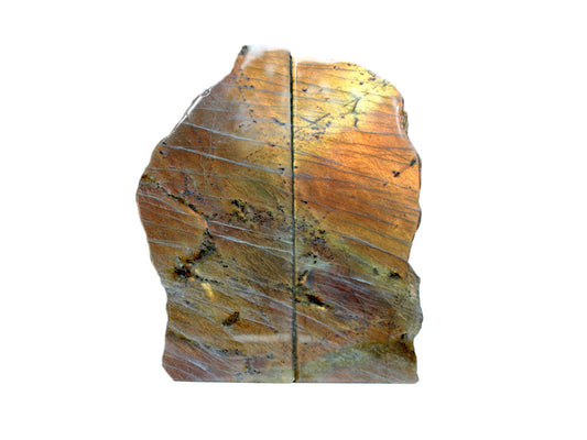 FIRE LABRADORITE BOOKENDS - 1-3 kg per Pair - exaggerated PHOTOS - NEW521