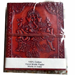 Agendas en papier à couverture en cuir faits à la main - Ganesh - 5 x 7 pouces - NEW421