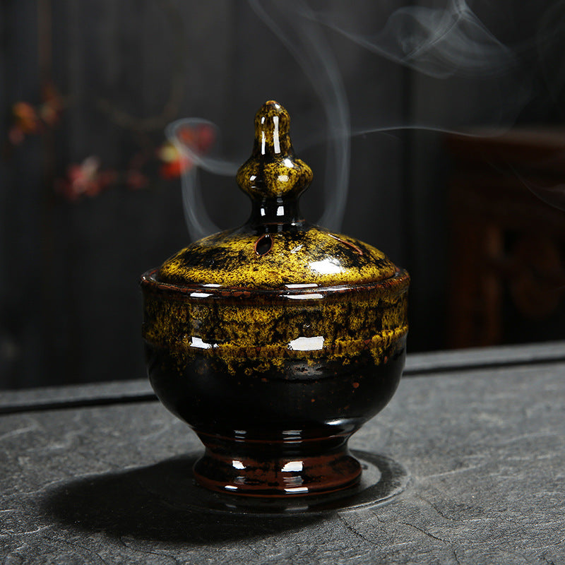 Porcelain Incense Burner - Yellow - Size 94x130mm - New920