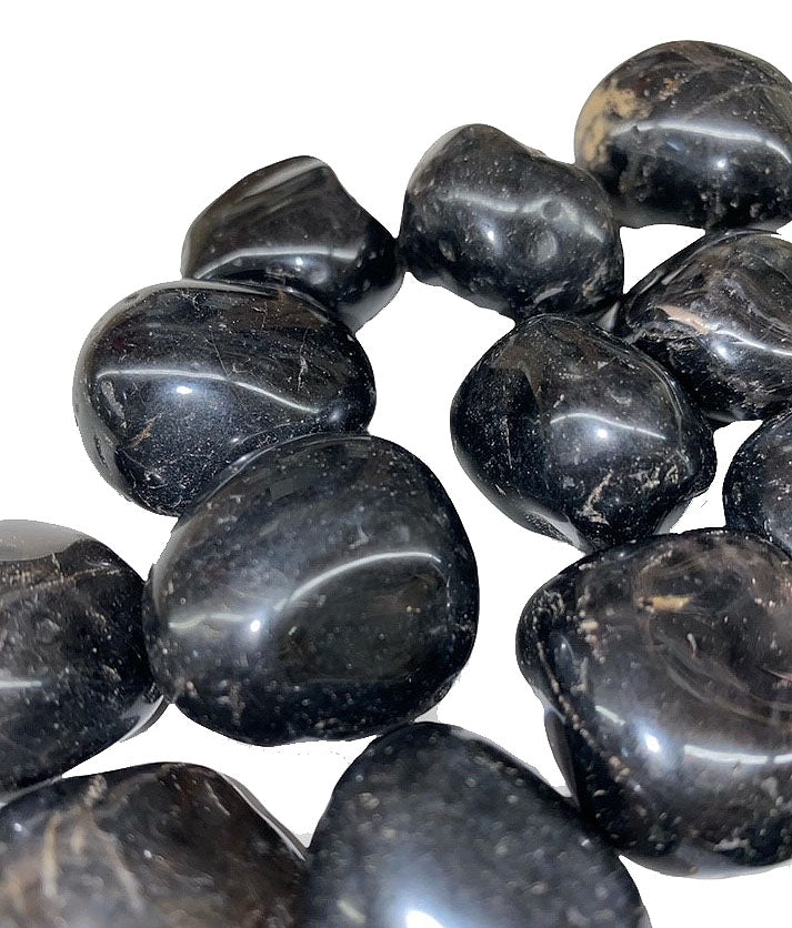 Black Onyx Quality 1 Tumbled Stones - Medium 25 - 35 mm - 1 lb - Brazil - NEW122