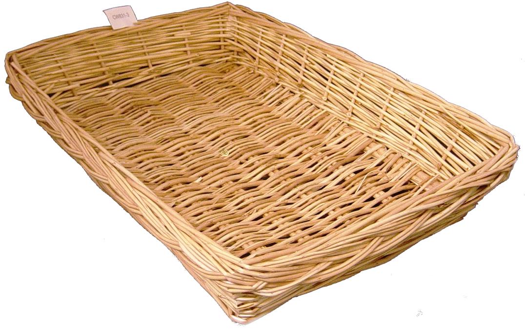 WILLOW Rectangle TRAY with BRAIDED Top - Natural  - 20 x 14 x 3.5 deep - by Special Order Only