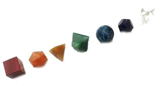 Seven Chakra Geometry Set of 7 - 15-17mm - 25g - India - Sale