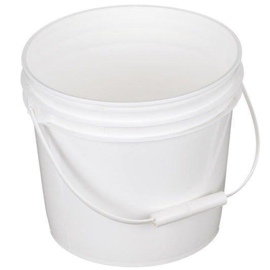 White Round 50 Mil. Plastic Pail - 3.78 L