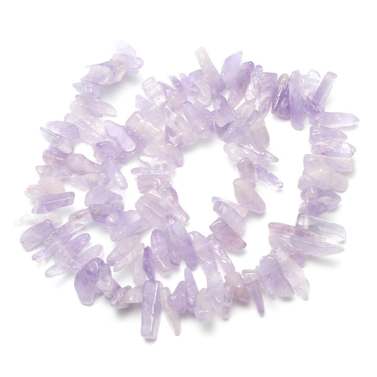 Purple Jade Gemstone Bead Nuggets - 1mm Hole - 15.5 Inch Long Size:5x13x4mm to 8x30x8mm