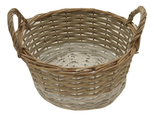 Round Split Willow Trays - White Wash - 9.5 x 5 inches