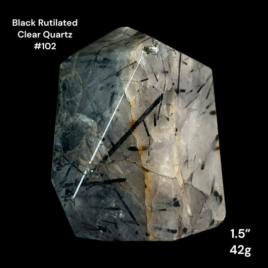 Black Rutilated Quartz Chunky Points - 1.5 inch - 42g - Polished Points