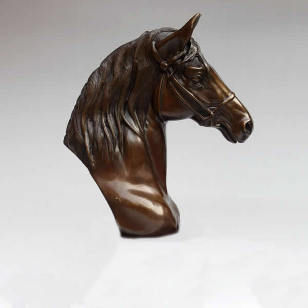 Sculpture Home Decor - Tête de cheval en laiton vieilli - 165x70x195mm - NEW521