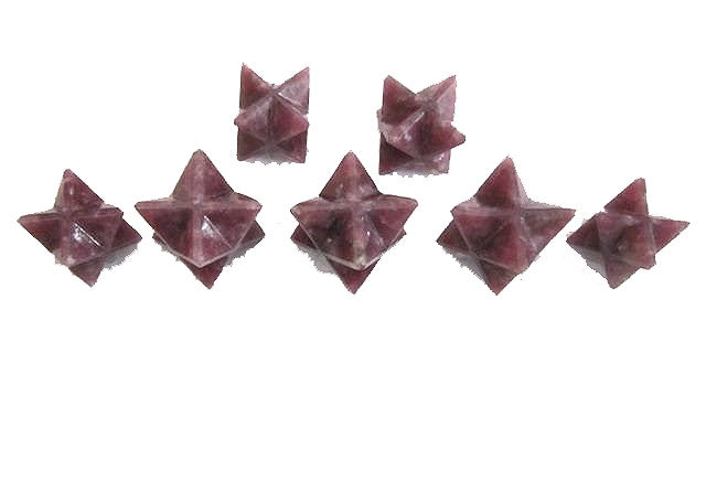Lepidolite Merkaba Star Stones 14-17mm - 12 Grams - India (Minimum 5) NEW422