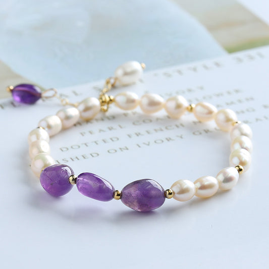 Rutilated Amethyst Quartz Bracelet - NEW521