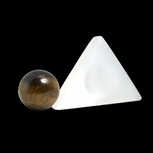 SELENITE Triangular Sphere Stand - mm - China - NEW1122