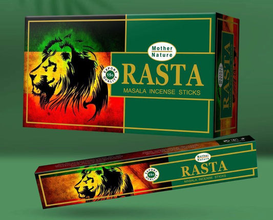 Bâtons d'encens Mother Nature RASTA - La boîte contient 12 boîtes de 15 grammes - NEW222