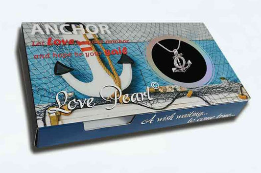 Wishing Pearl Anchor Design Box with Anchor Pendant and Necklace - NEW523