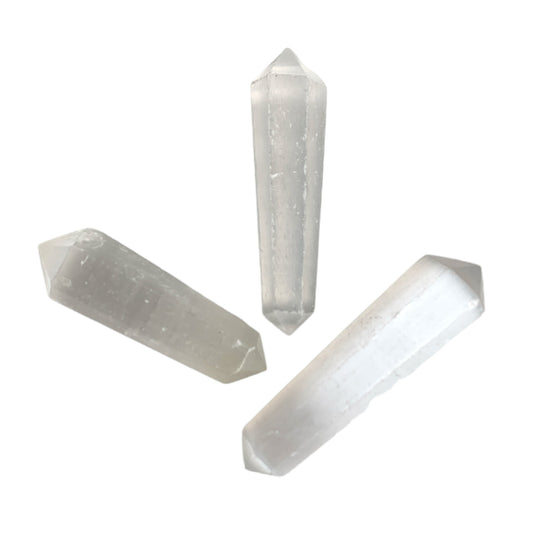 Selenite - 30-45mm -  Double Terminated Pencil Points - India - order in 5's - NEW121