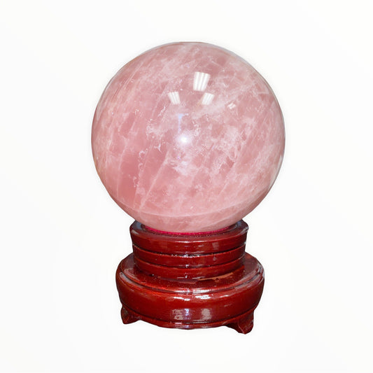 ROSE QUARTZ - 4.2 inch - Sphere - Price per gram per piece (B2B ordering 1 = 1 piece so we charge Ex. 2418g = $350 each) - China