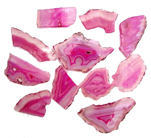 Pink Onyx Slices - Random Dyed - 2 to 4 inch 500 grams