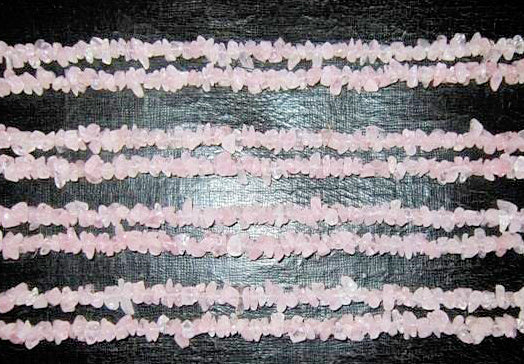 Rose Quartz Chip Beads - 60 grams - 32 inch Long Strands - New1021