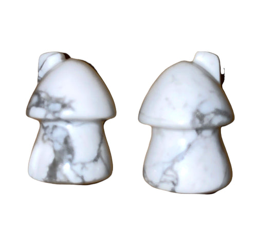 Howlite Small Mushroom House - 1 inch 25mm - Price Each - China - NEW922