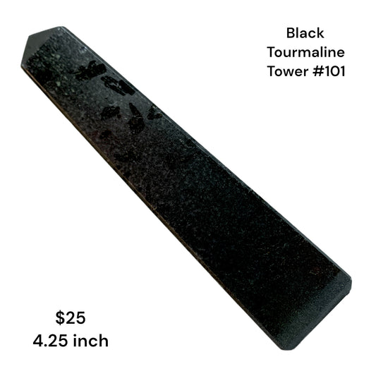 Black Tourmaline - 4.25 inch - 120g - Polished Towers